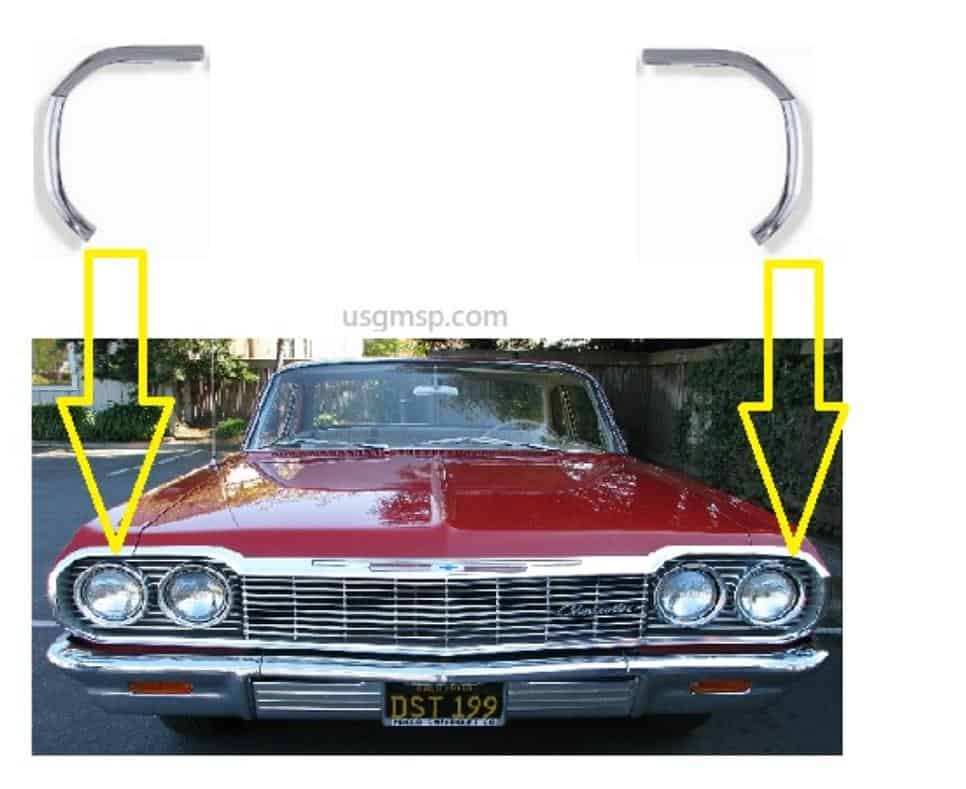 64 Impala/Belair Eyebrow Moldings (pr)